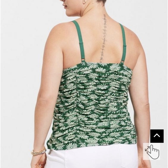 Stretch Mesh Cropped Shirred Cami Top 5x, new with tags - Picture 5 of 7